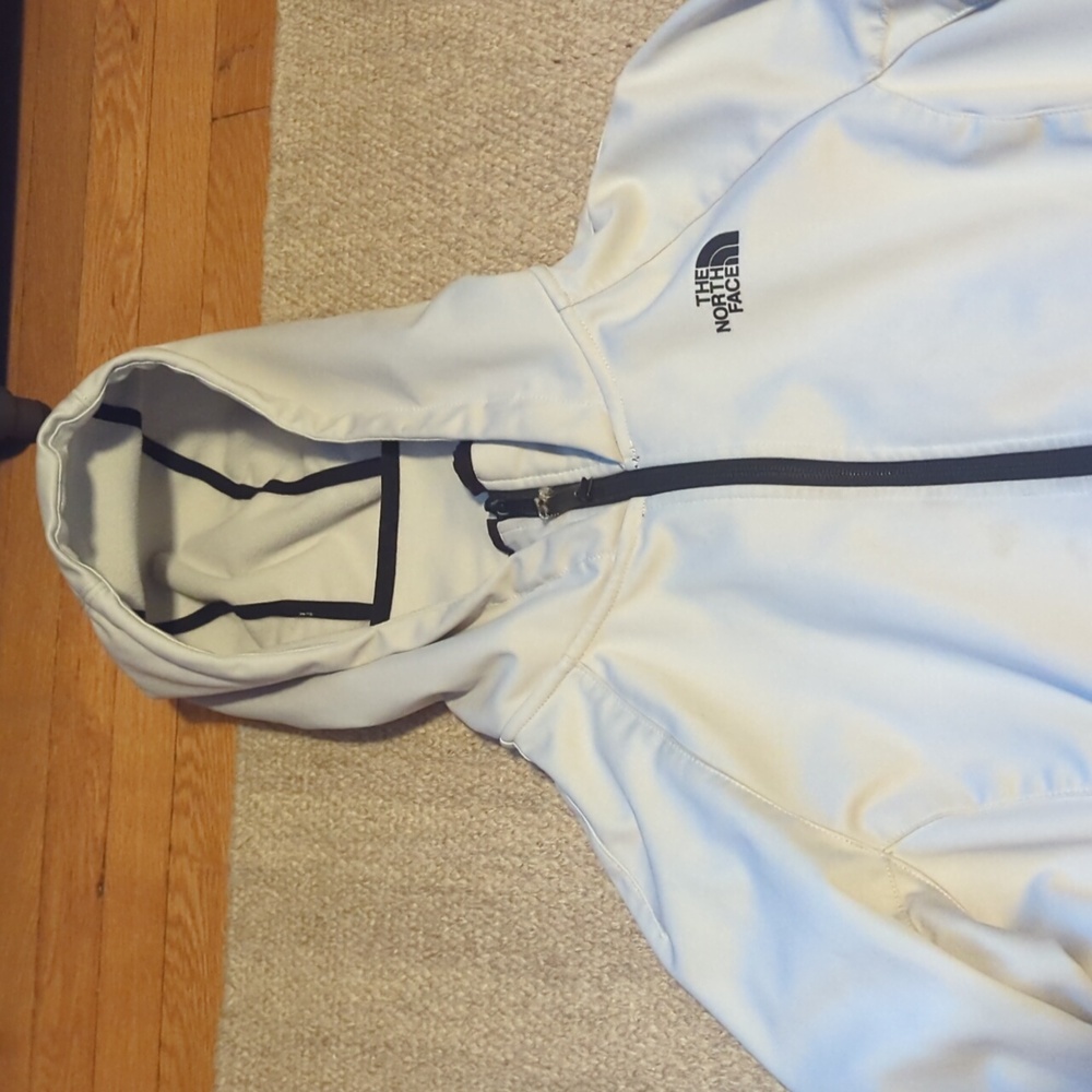 Women's The North Face Hooded Jacket Light Grey Size Large - Picture 2 of 6